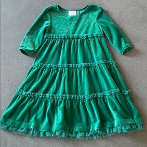 EUC Hanna Andersson Velour Twirl Dress With Ruffle
